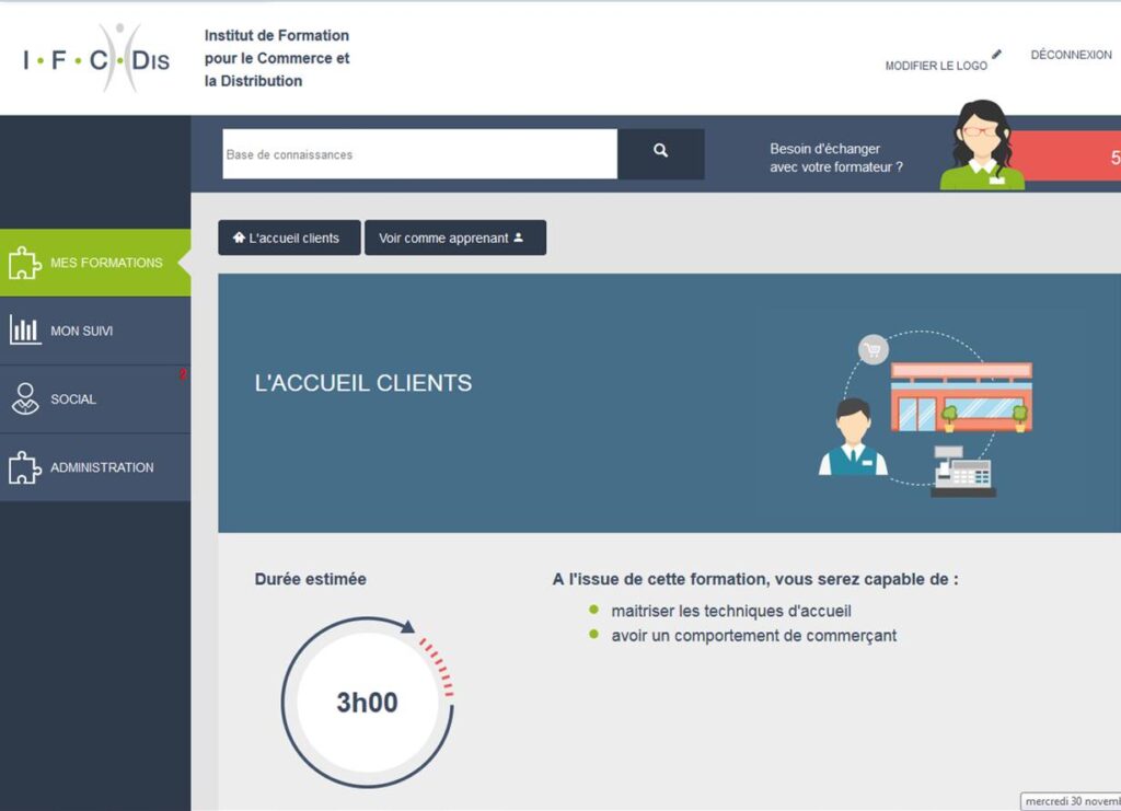 Formation à distance: IFCDis, fidèle au LMS Dokeos