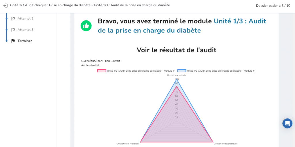 Le module Audit clinique conforme aux exigences de l'ANDPC sur Dokeos LMS