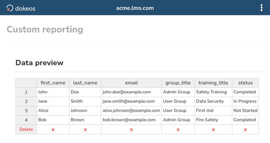 Audit Trail Screen