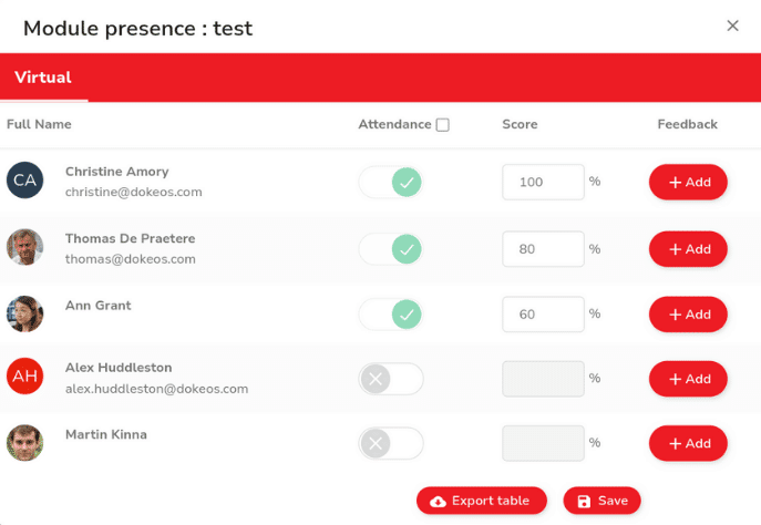 Module Presence Screen